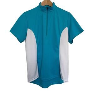 Kerrits Shirt Colorblock Short Sleeve 1/4 Zip Equestrian Rodeo Size Large‎